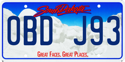 SD license plate 0BDJ93