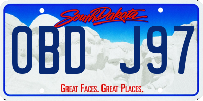 SD license plate 0BDJ97