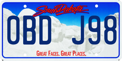 SD license plate 0BDJ98