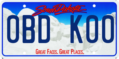 SD license plate 0BDK00