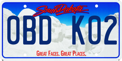SD license plate 0BDK02