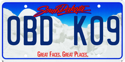 SD license plate 0BDK09