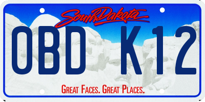 SD license plate 0BDK12