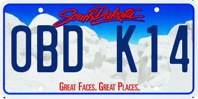SD license plate 0BDK14