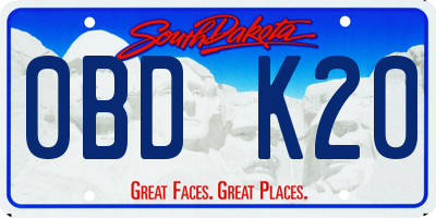 SD license plate 0BDK20