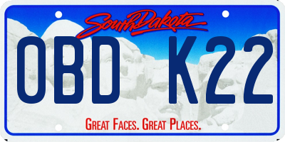 SD license plate 0BDK22