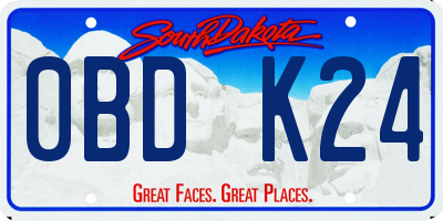 SD license plate 0BDK24