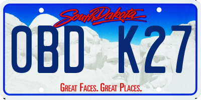 SD license plate 0BDK27