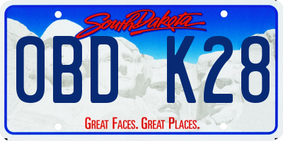 SD license plate 0BDK28