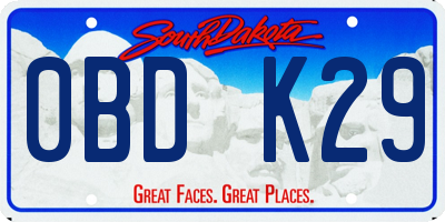 SD license plate 0BDK29