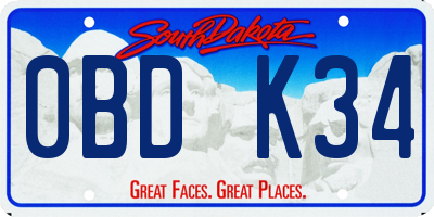 SD license plate 0BDK34