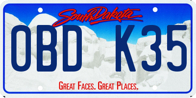SD license plate 0BDK35