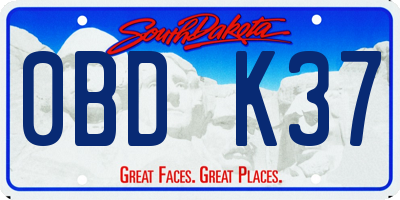 SD license plate 0BDK37