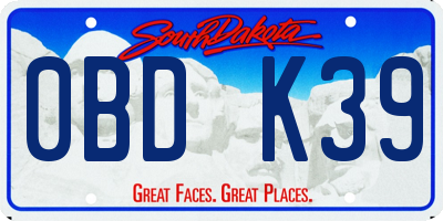 SD license plate 0BDK39
