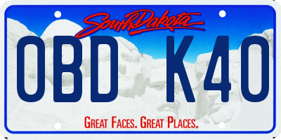 SD license plate 0BDK40