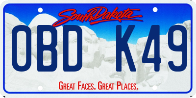 SD license plate 0BDK49