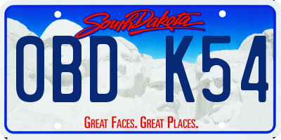 SD license plate 0BDK54