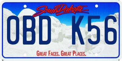 SD license plate 0BDK56