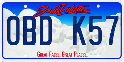 SD license plate 0BDK57