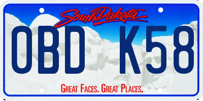 SD license plate 0BDK58