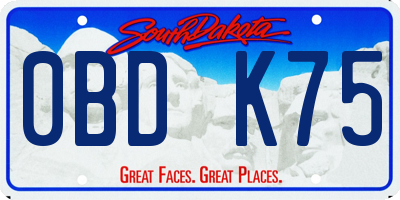 SD license plate 0BDK75