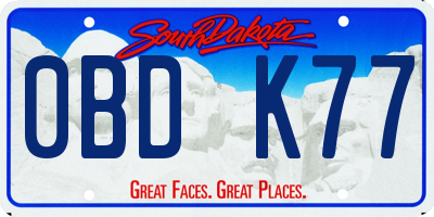SD license plate 0BDK77