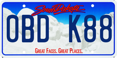 SD license plate 0BDK88