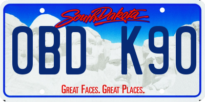 SD license plate 0BDK90