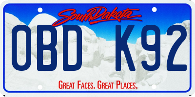 SD license plate 0BDK92