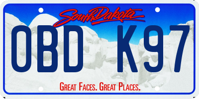 SD license plate 0BDK97