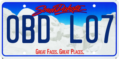 SD license plate 0BDL07
