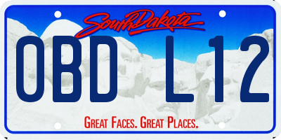 SD license plate 0BDL12