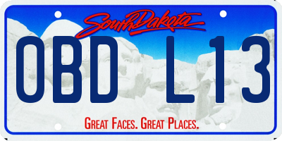 SD license plate 0BDL13