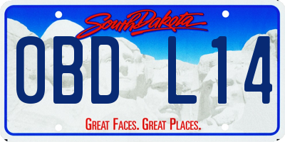 SD license plate 0BDL14