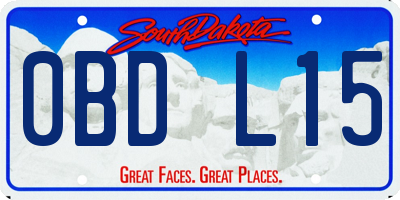 SD license plate 0BDL15