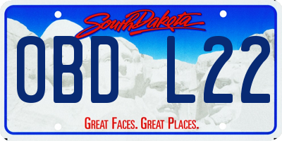 SD license plate 0BDL22