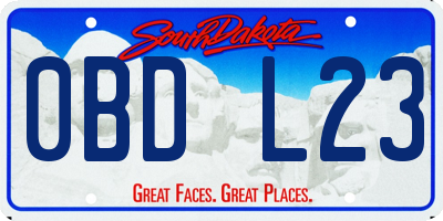 SD license plate 0BDL23