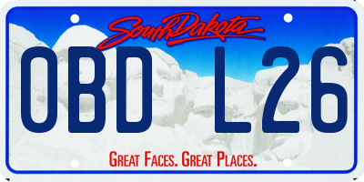 SD license plate 0BDL26