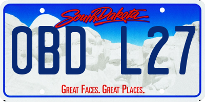 SD license plate 0BDL27