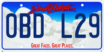 SD license plate 0BDL29