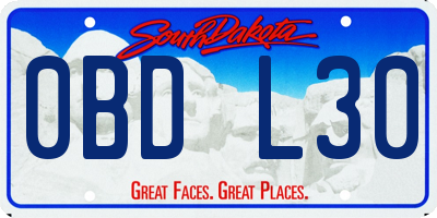 SD license plate 0BDL30