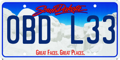 SD license plate 0BDL33