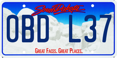 SD license plate 0BDL37