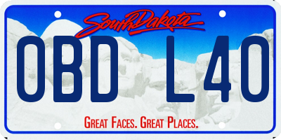 SD license plate 0BDL40