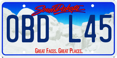 SD license plate 0BDL45
