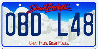 SD license plate 0BDL48