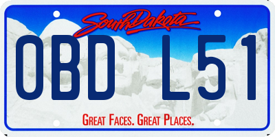 SD license plate 0BDL51