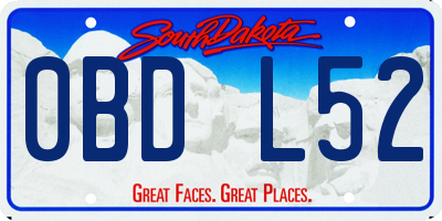 SD license plate 0BDL52