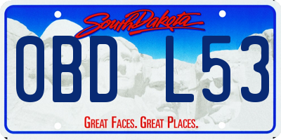 SD license plate 0BDL53
