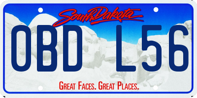 SD license plate 0BDL56